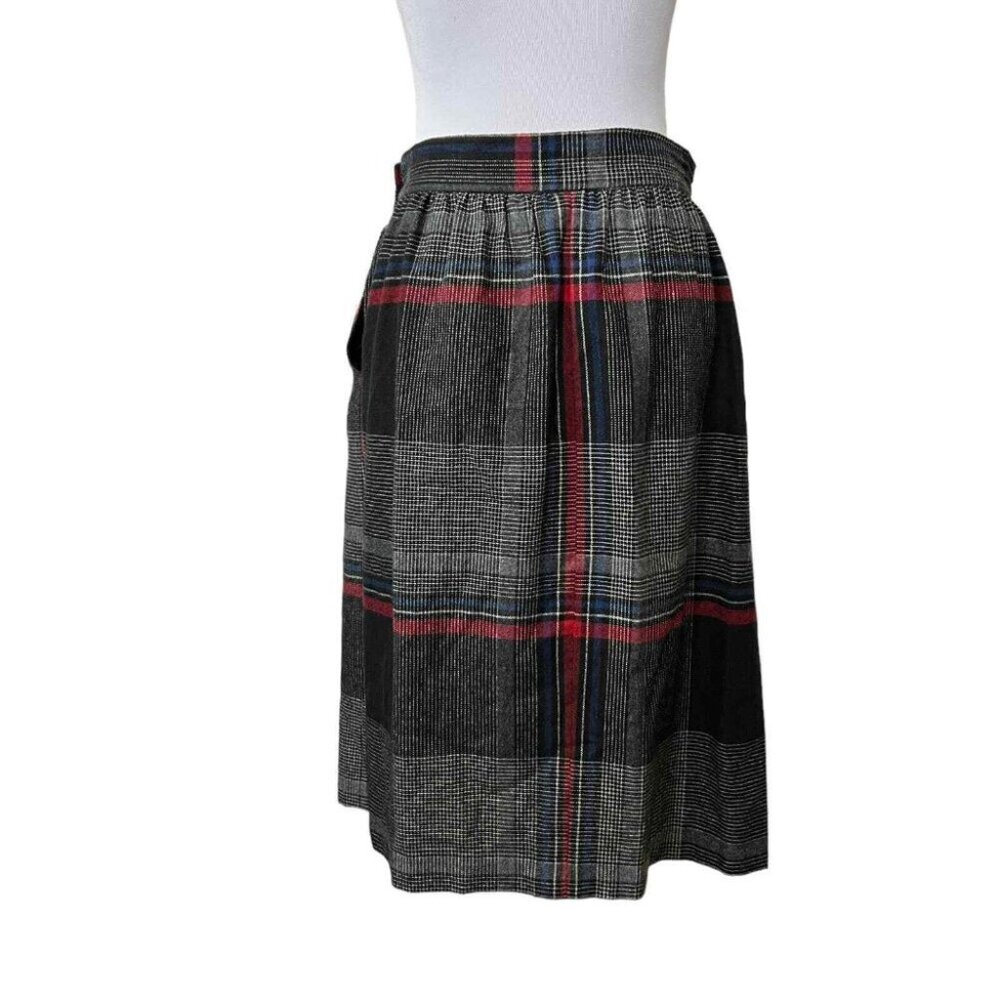 Vintage Copley Square LTD. Womens Button MDN 10 VTG 14 Tartan Plaid Wool Skirt - Picture 4 of 10